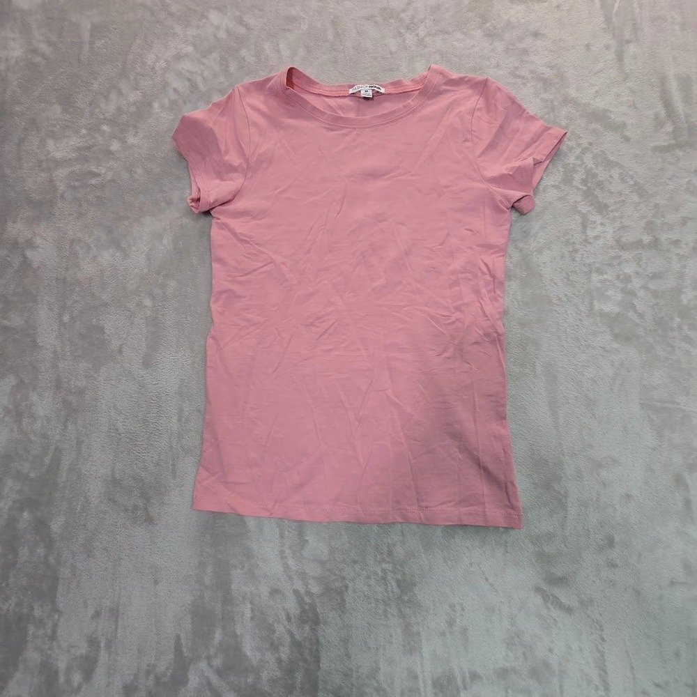 Fashion Nova Womens Pink Short Sleeve Crew Neck Basic Tee Top Size M